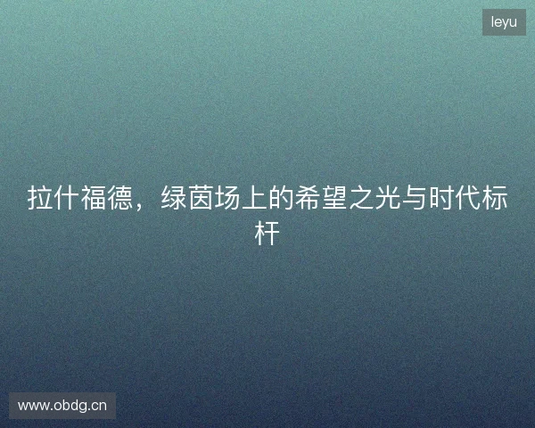 拉什福德，绿茵场上的希望之光与时代标杆