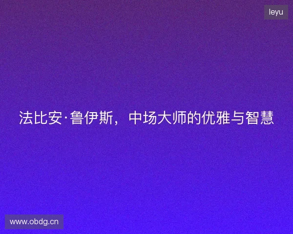 法比安·鲁伊斯，中场大师的优雅与智慧